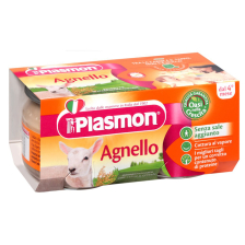 Бебешко пюре Plasmon агнешко месо 4м 2х80гр.