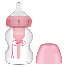 Бебешко шише Dr.Brown's Natural Flow Anti-Colic Options+ Wide Neck Pink, 150 мл.