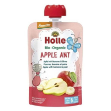 БИО Бебешко пюре Holle пауч Ябълка, Банан и Круша 4+ мес. 100гр.