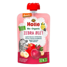 БИО Бебешко пюре Holle пауч Ябълка, Банан и Цвекло 6+ мес. 100гр.