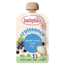 Био мус от краве мляко Babybio Касис и ориз,100гр 6м+