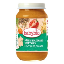 Био пюре Babybio Вегетарианска паста с моркови, леща и домати 8м+ 200гр.