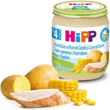БИО пюре Hipp Сладка царевица с картофено пюре и пуешко месо 125гр.