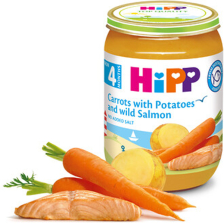 БИО пюре Hipp Сьомга с ранни моркови и картофи 190гр.