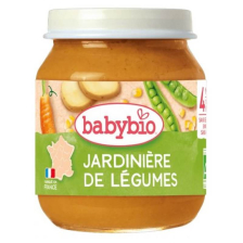 Био зеленчуково пюре Babybio градински зеленчуци, 4 м+, 130гр.