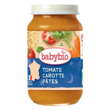 Био зеленчуково пюре Babybio Макарони, моркови и домати, 8 м+, 200гр