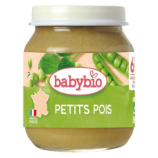 Био зеленчуково пюре Babybio зелен грах, 6 м+, 130гр.