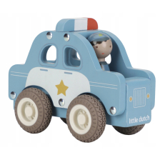 Дървена детска полицейска кола Little Dutch, с полицай, LD2531 