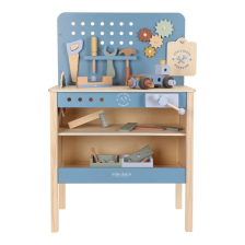 Дървена детска работилница Little Dutch Blue, с инструменти, LD2545