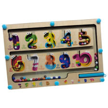 Дървена играчка цифри с магнитни топчета  Raya Toys