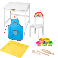 Дървено бюро и стол + комплект моделини Roba Play-Doh, 450024PD1ZU