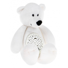 Детска нощна лампа Raya Toys Бяло мече, с проектор и звуци