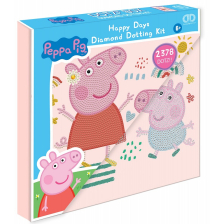 Детски диамантен гоблен Diamond Dotz Peppa Pig-Happy days, с рамка