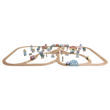 Детско дървено влакче с релси Little Dutch Train Set XL, LD4487