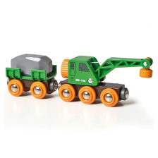 Детски комплект вагони за влакче Brio World Clever Crane Wagon