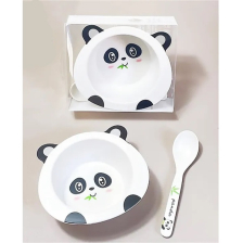 Детски сервиз за хранене Raya Toys Bamboo fibre, купичка с лъжичка