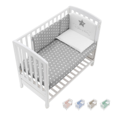 Бебешко легло Italbaby B.SIDE STARLETTE Бял, с матрак и спален комплект с бродерия, с подвижна решетка
