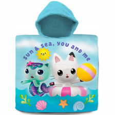 Детско пончо за плаж и баня Kids Licensing Gabby`s Dollhouse 60x120 см.