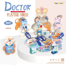 Докторски комплект в куфар-цвете Raya Toys Doctor playing house, 40 части