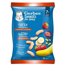 GERBER Царевичен Снакс с Ягоди и Банани 7+мес. 28г