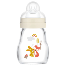 Стъклено шише MAM Feel Good 170 ml Екрю