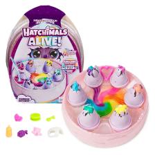 Игрален комплект Spin Master Hatchimals Alive Rainbow Hatchery 6 фигурки и 12 аксесоара в гнездо
