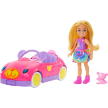 Игрален комплект Mattel Barbie Кукла Chelsea с кола и мече, HXN05