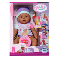 Интерактивна кукла бебе Zapf Creation Baby Born Eva, с аксесоари, 43 см.