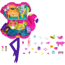 Игрален комплект Mattel Polly Pocket Flamingo Party, с две кукли и 26 аксесоара 