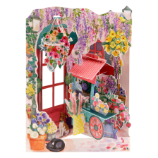 Картичка Santoro Florist And Flower Cart Swing Card, 3D