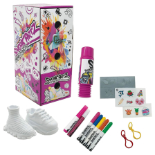 Творчески комплект изненада Splash Toys Sneak Artz, Оцвети и персонализирай ключодържатели маратонки