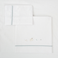 Комплект чаршафи за бебешка кошара Next to me Bimbidreams Blue Sky, White, 3ч., 50x80 см.
