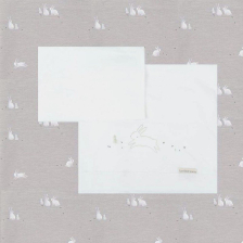 Комплект чаршафи за бебешка количка Bimbidreams BUNNY, Сив, 3ч., 40 x 80 см.
