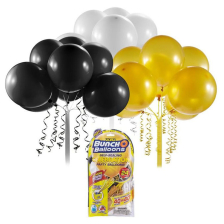 Комплект парти балони Zuru Bunch o Balloons Party Refill Balloons, черни, златни, бели, Самозапечатващи се, 24 броя