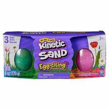 Комплект с кинетичен пясък Spin Master Kinetic Sand Egg-Citing, 3 яйца