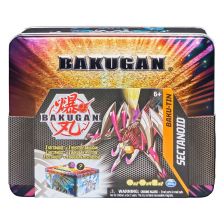 Комплект с топчета в метална кутия за съхранение Spin Master Bakugan Baku-Tin, Sectanoid Premium, с изненада