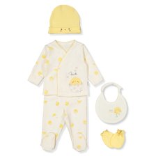 Комплект за изписване Bebetto Chick chick, Жълт, 5ч., 0-3 м., Z979
