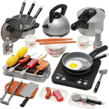 Детски кухненски комплект за готвене Raya Toys, Сив