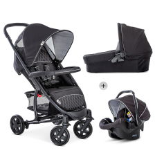 Бебешка количка 3в1 Hauck Malibu 4 Trioset black/silver