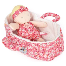 Мека кукла Doudou Marylou с текстилен кош за носене