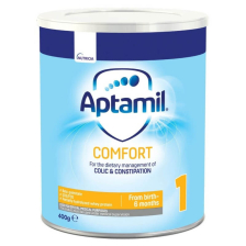Мляко за кърмачета Aptamil Comfort 1, против колики и запек 0-6 мес. 400 гр.