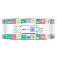 Мокри кърпички с капак Silkline Bebba - Алое вера и пребиотик, 80 броя