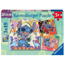 Пъзели Ravensburger Disney Stitch, 3х49 ч.