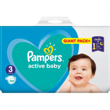 Пелени Pampers Active Baby Midi Giant Pack + 3 6-10 кг 104 броя