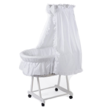 Бебешка кошара GRAPI RATAN с балдахин, обиколник и матраче