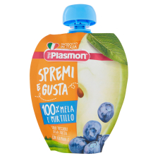 Плодова закуска Plasmon ябълки и боровинки 6+м 100гр.
