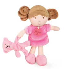 Плюшена играчка Doudou Mlle Rose кукла 21 см, JJ6006