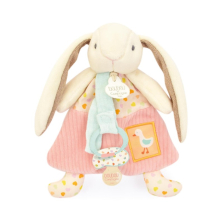 Плюшена играчка за гушкане Doudou заек с клипс за залъгалка 19 см, DC4209