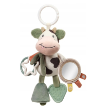 Плюшена играчка за количка и кошара BabyOno Cow Bingo, с дрънкалка и гризалка, 1691