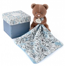 Плюшена играчка за гушкане Doudou Bohaime Мече с кърпичка, 12 см.